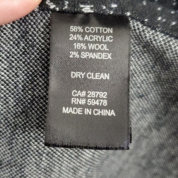 Belle Vere Vest Long Cardigan Small Black Wool Blend Side Slit Open Stretch - Picture 5 of 9